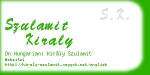 szulamit kiraly business card