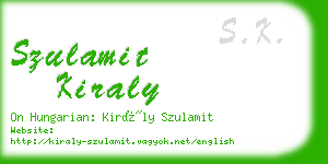 szulamit kiraly business card